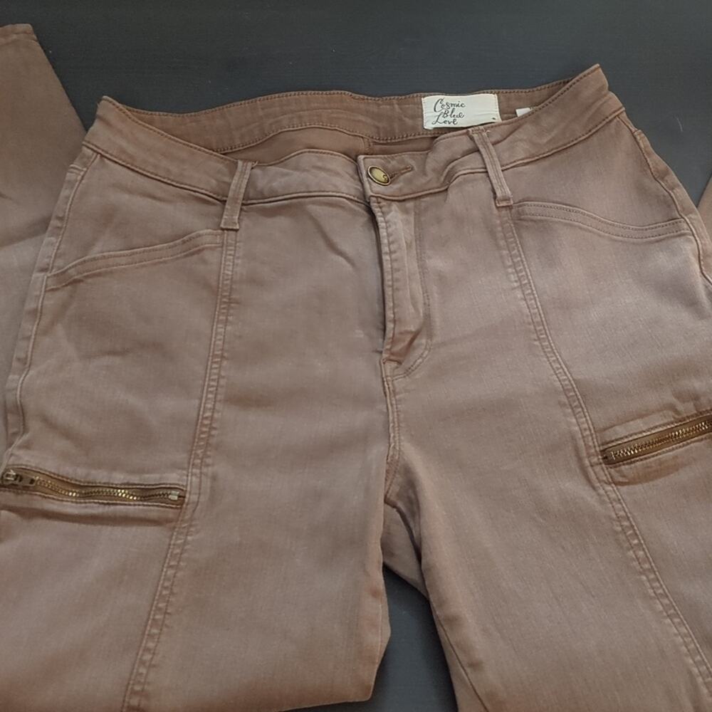 Cosmic Blue Love Tan Casual Pants